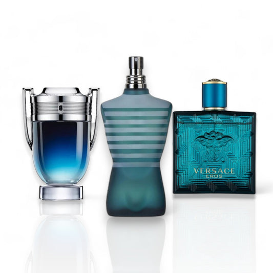 Kit x 3 perfumes importados Le male, Versace, Invictus