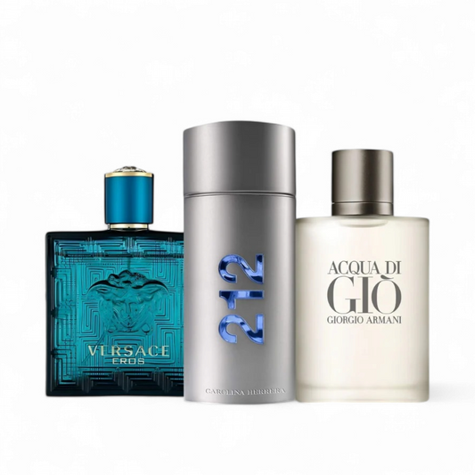 Kit X3: VERSACE EROS | AQUA DE GIO | 212 NCY MEN